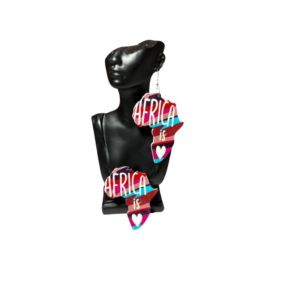 Colorful Africa Earrings. 1 pair. New.